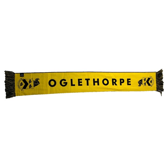 Diehard Scarf Oglethorpe University Unisex Black Yellow White Reversible Fringe - Picture 5 of 7